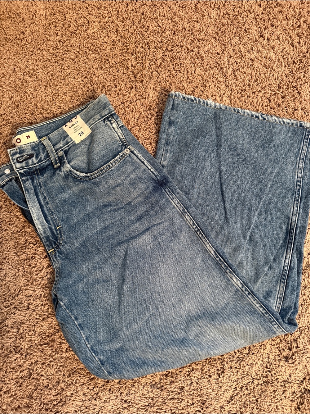 AMO Women's Light Blue Flared Jeans